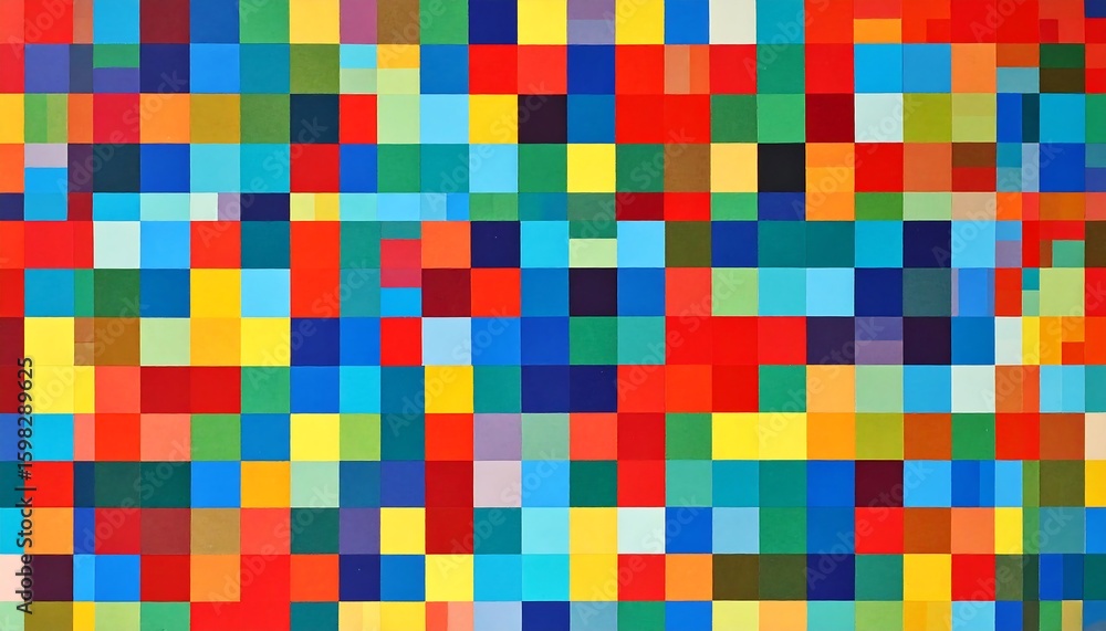 Abstract pixelated grid of vibrant colors Abstract pixelated grid of vibrant colors