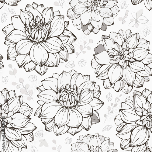 Elegant Blue Floral Vector Pattern Seamless Design for Textile and Wallpaper