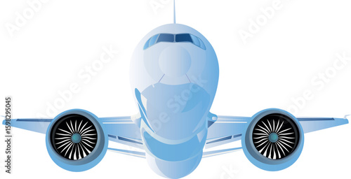 Large passenger plane with front view