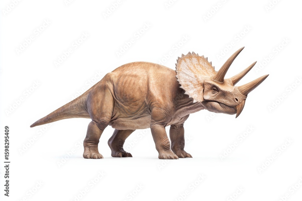 Fototapeta premium Realistic triceratops dinosaur illustration for educational and design use