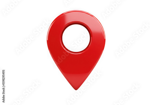 Free Download A glossy red location pin is isolated on a transparent background indicating a - GFXLoad
