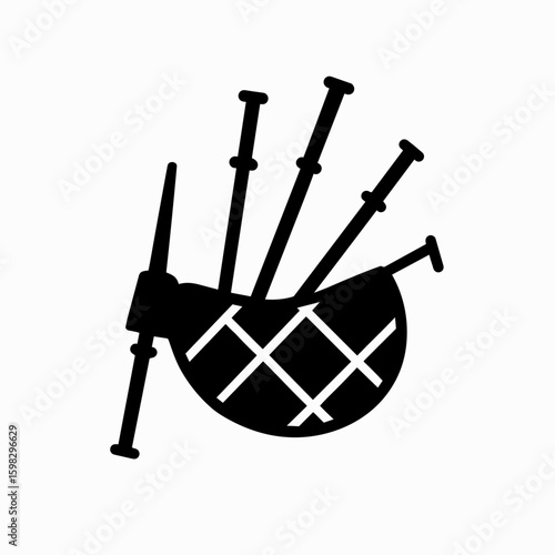 Bagpipes Icon Representing Scottish Music and Tradition (Filled)