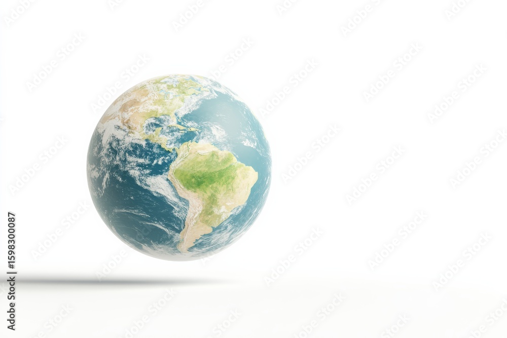 Fototapeta premium Floating globe depicting earth for education and learning concepts in minimalist style