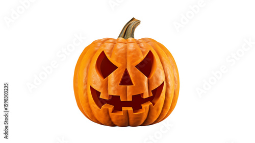 Spooky jack-o'-lantern grinning ominously, perfect for Halloween designs and festive season promotions