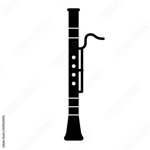Clarinet Icon Representing Woodwind Music and Jazz Harmony (Filled)