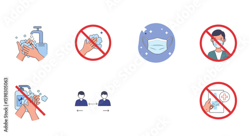 recommendations for the prevention of viral infectious diseases, preventive measures to maintain health, wash your hands, use a mask, keep your distance and isolate yourself. isolated