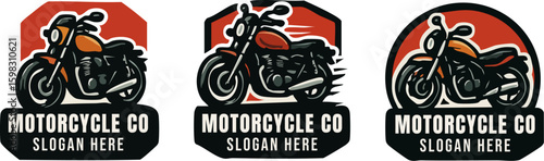 Motorcycle Company Logo with Orange and Black Design.