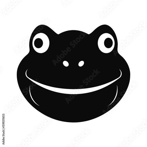 Silhouette vector of a toad head with warty texture for amphibian and nature theme Vector illustration
