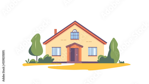 Modern Nursing Home Concept Illustration in Simple Flat Design