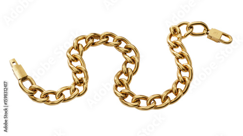 Luxurious Gold Curb Chain Bracelet - Close-up Studio Shot
