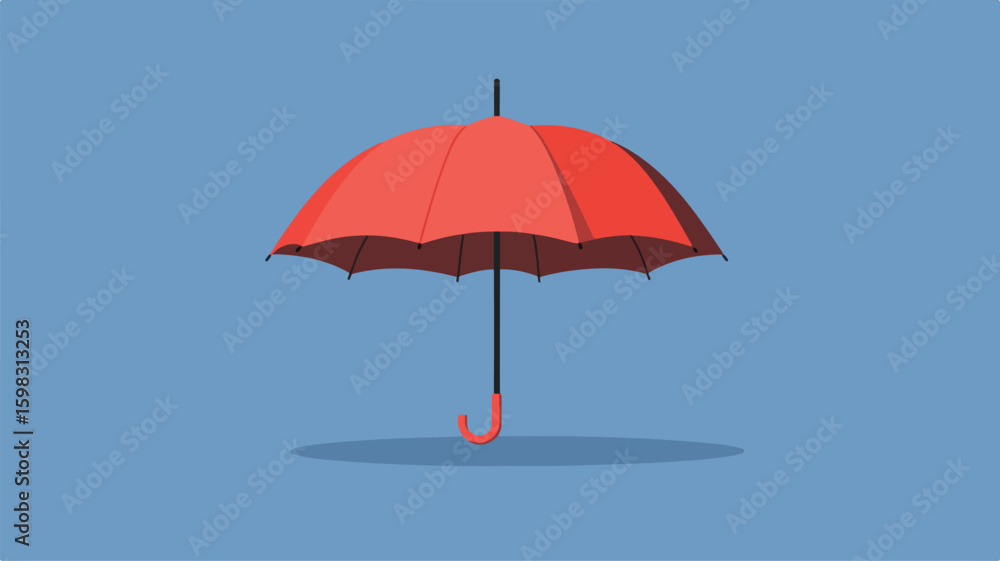 Fototapeta premium Simple Flat Open Umbrella Concept Illustration Design