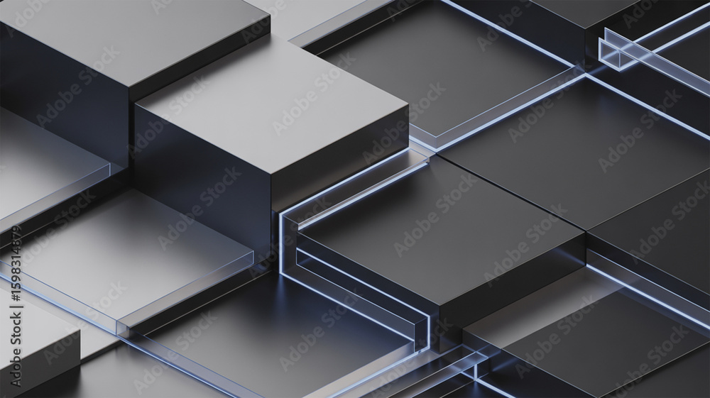 Obraz premium Futuristic 3D Geometry with Tech Vibes