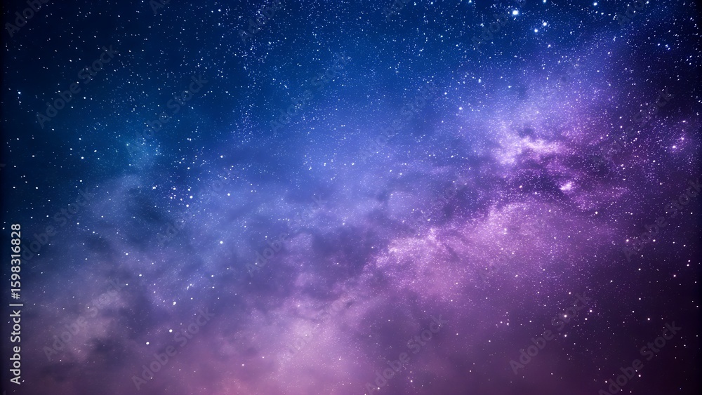 Fototapeta premium Stunning Night Sky Filled with Stars and Nebulae on white background