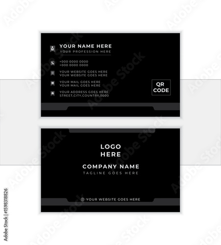 Corporate business card template. landscape orientation.  Modern shape with abstract color. Luxury background. visiting card. Vector illustration print template.
                   