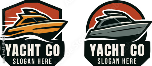 Yacht Company Logo: Two Speedboat Designs.