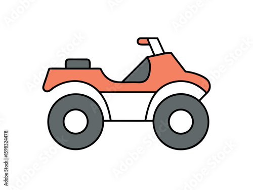 All Terrain Vehicle Line Art ATV Sketch in Vector Format for Design Use