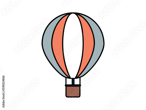 Minimalist Round Hot Air Balloon Vector Illustration for Creative Designs and Projects