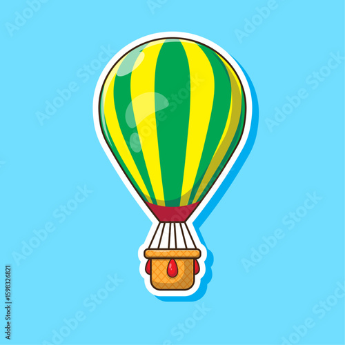 Drawn hot air balloon illustration vector suitable used for element on summer season, travel, transportation and others event
