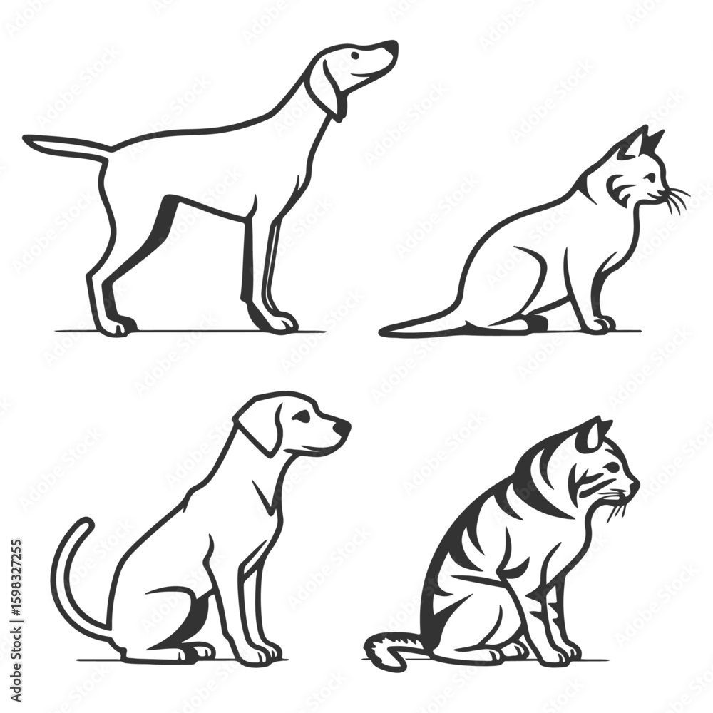 Obraz premium vector illustration of a dog