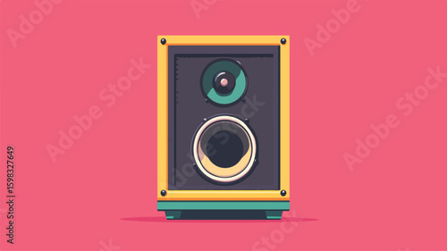 Dynamic Speaker Concept Illustration in Simple Flat Vector Style for Presentations and Multimedia