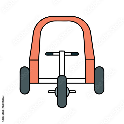 orange tricycle top view simple design clip art preview