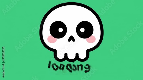 Loading Animation Loop with Cute Skull | Funny Skeleton