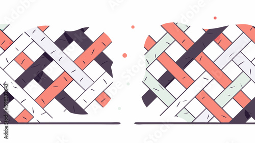 Colorful abstract woven patterns showcasing a blend of soft hues and geometric shapes.