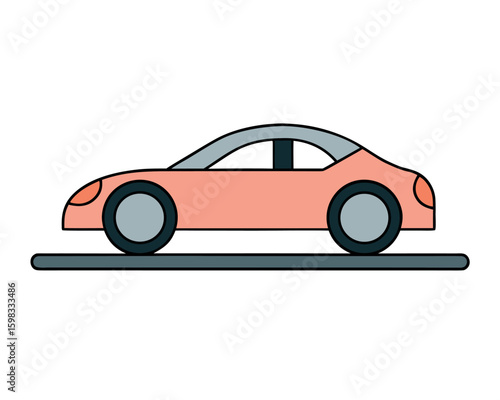 Sleek Sports Car Line Art Modern Automotive Design in Vector Format