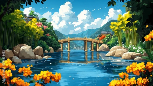 Garden Nature Illustration Watercolour Drawing