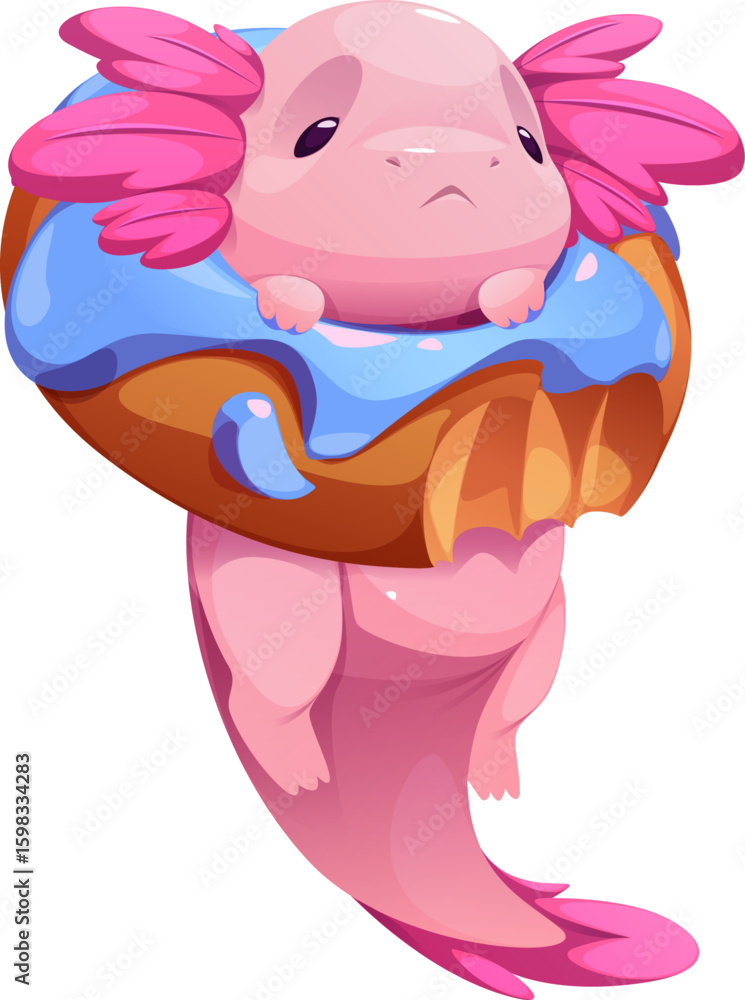 Fototapeta premium Pink Axolotl Mascot