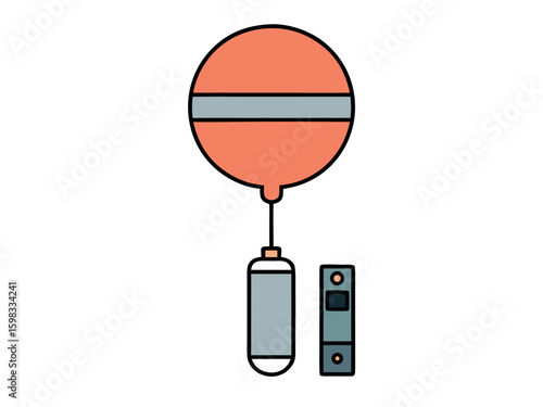 Weather Balloon Icon Design for Science Meteorology and Atmospheric Research