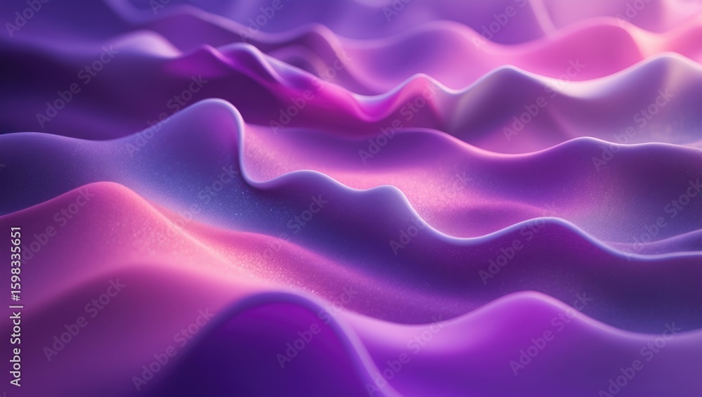 Obraz premium Vibrant purple and pink abstract waves with smooth textures and flowing lines.