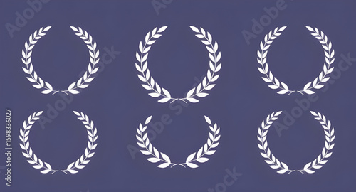Wreath icon, Ancient Greece symbol, Roman laurel, Laurel branches, Laurel leaves, Wreath clipart, Glory symbol, Success wreath, Decorative laurel, Flat laurel wreath, Laurel leaf icon, Wreath outline,