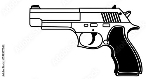 shotgun icon, automatic gun icon, semi-automatic gun icon, silhouette gun icon, black gun icon, isolated gun vector, military gun icon, war weapon icon, shooting icon, weapon silhouette, handgun silho