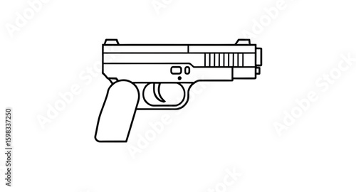 gun icon, firearm icon, pistol icon, revolver icon, handgun icon, weapon icon, rifle icon, shotgun icon, automatic gun icon, semi-automatic gun icon, silhouette gun icon, black gun icon, isolated gun 