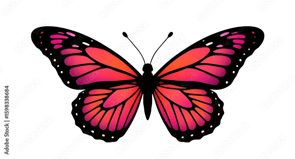 Obraz premium Butterfly clipart, Colorful butterfly, Butterfly with flowers, Monarch butterfly, Abstract butterfly, Flying butterfly, Decorative butterfly, Butterfly silhouette, Butterfly outline, Elegant butterfly