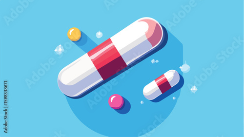 Wide Style Capsule Medication for Nanomedicine Concept