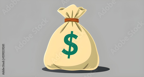  Dollar bag, Money sack vector, Full money bag, Money pouch, Finance icon, Wealth symbol, Cash bag, Bank money sack, Cartoon money bag, Gold coin bag, Savings icon, Money container, Rich bag illustrat