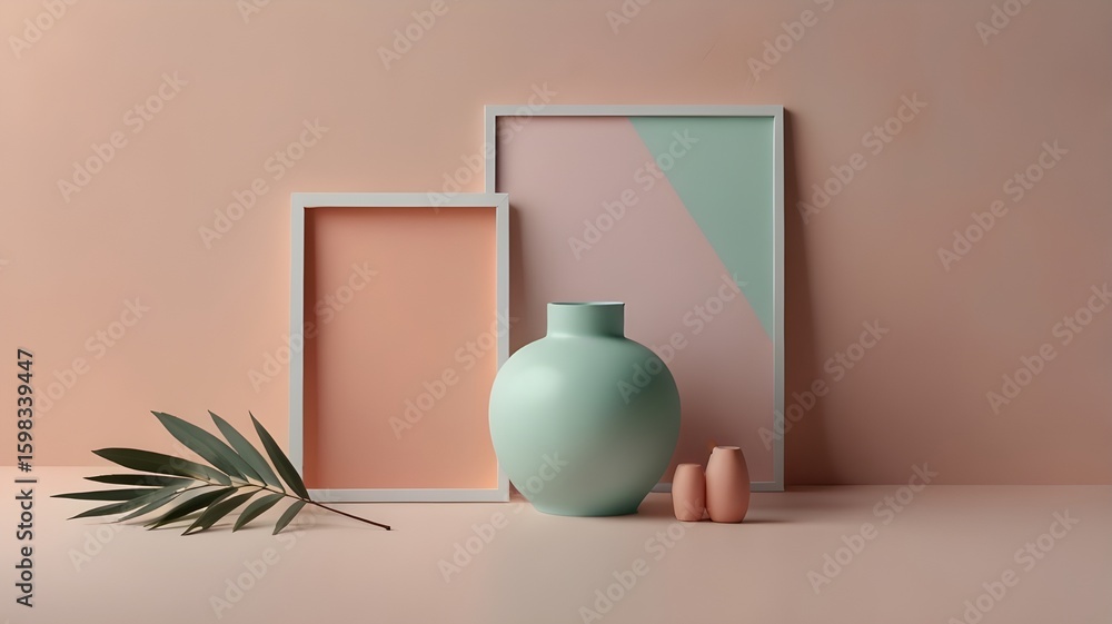 custom made wallpaper toronto digitalMinimalist White Skincare Tube on Pastel Pink Fabric