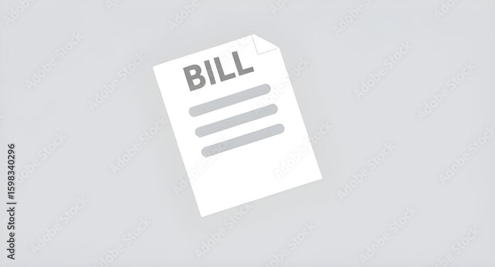 Obraz premium Billing document, Money bill icon, Paper bill vector, Financial icon, Utility bill icon, Mobile bill icon, Electricity bill icon, Bill vector illustration, Tax bill icon, Flat bill icon, Bill silhouet
