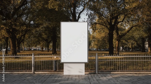 Blank billboard mock up in a park