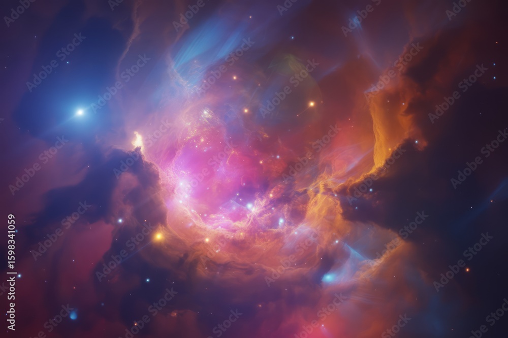 Fototapeta premium Cosmic Nebula Swirls of Color space stars