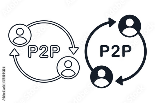 p2p, peer-to-peer icon. Illustration vector