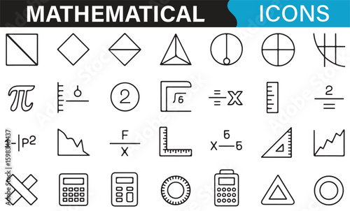 A collection of geometric and algebraic symbols for educational content
