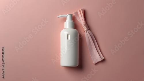 Wallpaper Mural Eco White Lotion Bottle with Twine on Pink Background Torontodigital.ca