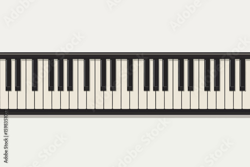 Elegant Piano Keyboard Illustration for Musical Compositions and Melodic Themes Seamless Instrument Pattern Aesthetic Full Frame Key Design