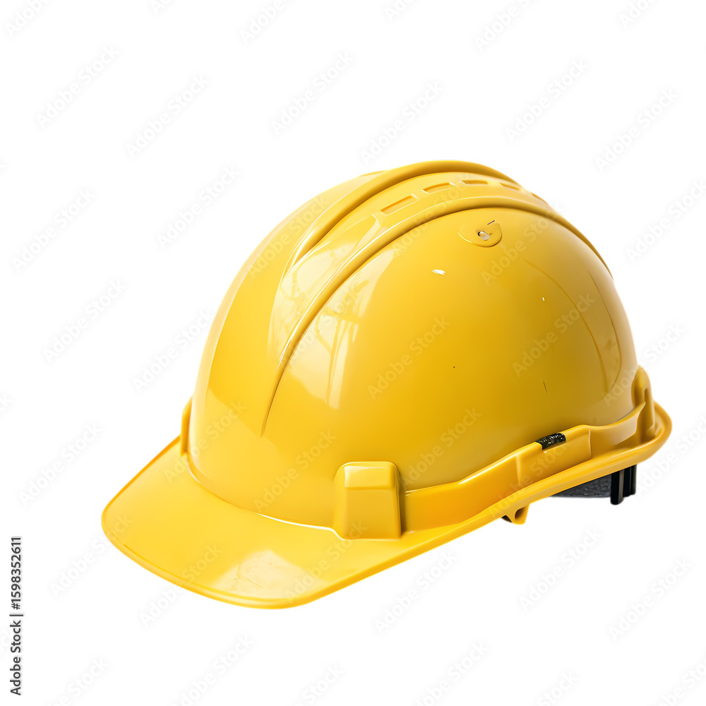 Fototapeta premium Yellow Hard Hat on White Background