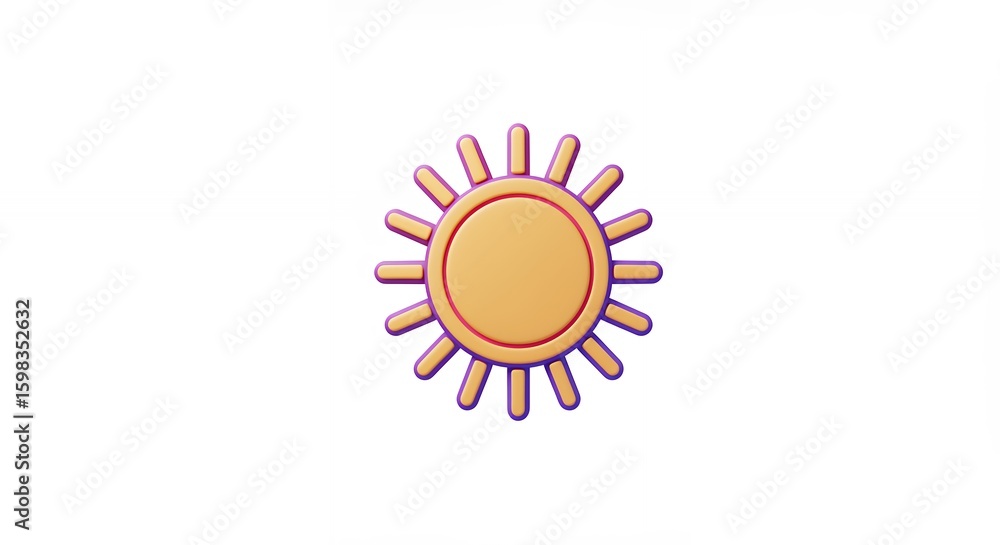 Fototapeta premium Simple stylized sun graphic