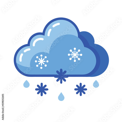 Winter Cloud Icon Vector Illustration
