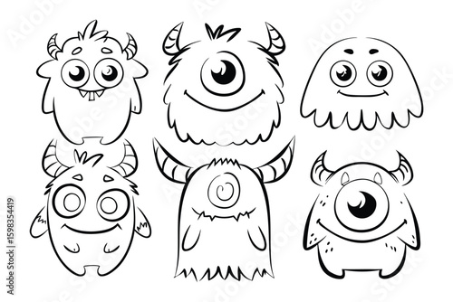 Monster Sketches: A collection of whimsical monster sketches, each showcasing unique features, are ready to bring a smile to any face!